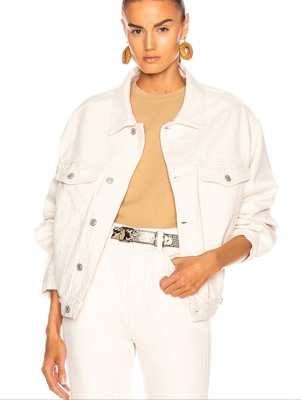 AGOLDE Charli Oversized Denim Jacket - White Paper Aritzia Holt Renfrew - Size M